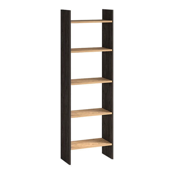 Βιβλιοθήκη μελαμίνης Flora General Emporio χρώμα industrial grey - oak 52x25x158εκ.