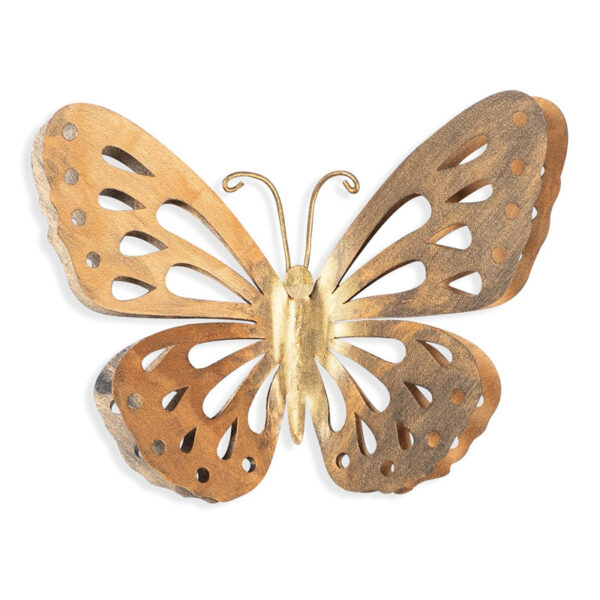 Διακοσμητικό τοίχου Butterfly General Emporio μεταλλικό χρώμα χρυσό 29x32εκ.